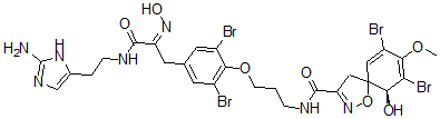 CAS#: 100101-28-8, (6S)-N-[3-[4-[(2Z)-3-[2-(2-Amino-3H-Imidazol-4-Yl)Ethylamino]-2-Hydroxyimino-3-Oxopropyl]-2,6-Dibromophenoxy]Propyl]-7,9-Dibromo-6-Hydroxy-8-Methoxy-1-Oxa-2-Azaspiro[4.5]Deca-2,7,9-Triene-3-Carboxamide