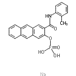CAS 登录号：100929-51-9， 3-[(2-甲基苯基)氨基甲酰]-2-蒽基二氢磷酸酯-钠(1:1)