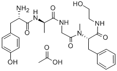 CAS 登录号：100929-53-1， L-酪氨酰-D-丙氨酰甘氨酰-N-(2-羟基乙基)-Nalpha-甲基-L-苯丙氨酰胺单乙酸盐