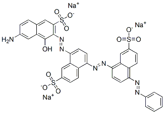 CAS 登录号：10134-33-5， 8-[(7-氨基-1-羟基-3-磺酸基-2-萘基)偶氮]-5-[[4-(苯基偶氮)-7-磺酸基萘基]偶氮]萘-2-磺酸三钠