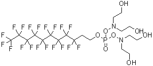 CAS#: 101896-21-3, 3,7-Bis(2-Hydroxyethyl)-5-[(3,3,4,4,5,5,6,6,7,7,8,8,9,9,10,10,11,11,11-Nonadecafluoroundecyl)Oxy]-4,6-Dioxa-3,7-Diaza-5-Phosphanonane-1,9-Diol 5-Oxide