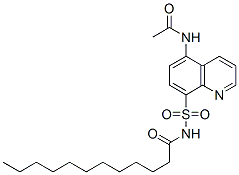 CAS 登录号：102107-36-8， N-(5-乙酰氨基喹啉-8-基)磺酰基十二碳酰胺