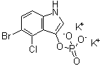 CAS 登录号：102185-49-9， 5-溴-4-氯-1H-吲哚-3-基磷酸酯二钾盐
