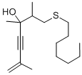 CAS#: 102244-20-2, 1-(Heptylthio)-2,3,6-Trimethyl-6-Hepten-4-Yn-3-Ol