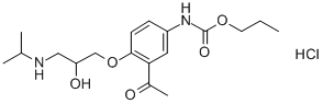 CAS 登录号：102417-03-8， N-[4-[2-羟基-3-(丙-2-基氨基)丙氧基]苯基]氨基甲丙基酯盐酸盐