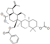 CAS 登录号：102637-02-5， (3beta)-3-(乙酰氧基)-27-(苯甲酰氧基)-羽扇-20(29)-烯-28-酸甲酯