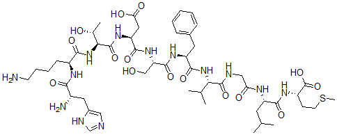 CAS#: 102989-34-4, L-Histidyl-L-lysyl-L-threonyl-L-a-aspartyl-L-seryl-L-phenylalanyl-L-valylglycyl-L-leucyl-L-Methionine