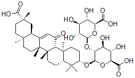 CAS#: 103000-77-7, (3beta,20beta)-20-carboxy-11-oxo-30-norolean-12-en-3-yl 2-O-beta-D-glucopyranuronosyl-beta-D-Glucopyranosiduronic acid