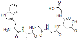 CAS 登录号：103122-89-0， (3S)-3-[[2-[[2-[[(2S)-2-[[(2R)-2-氨基-3-(1H-吲哚-3-基)丙酰]氨基]丙酰]氨基]乙酰基]氨基]乙酰基]氨基]-3-[[(1S)-1-羧基乙基]氨基甲酰]丙酸