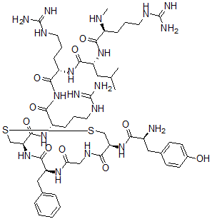 CAS#: 103614-06-8, L-Tyrosyl-D-cysteinylglycyl-L-phenylalanyl-L-cysteinyl-L-arginyl-N2-methyl-L-arginyl-D-leucyl-L-Argininamide cyclic (2-5)-disulfide