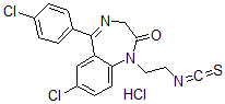 CAS#: 103625-22-5, 7-chloro-5-(4-chlorophenyl)-1-(2-isothiocyanatoethyl)-3H-1,4-benzodiazepin-2-one hydrochloride