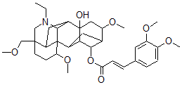 CAS#: 103956-42-9, (1alpha,14alpha(E),16beta)-20-Ethyl-1,16-Dimethoxy-4-(Methoxymethyl)-Aconitane-8,14-Diol 14-(3-(3,4-Dimethoxyphenyl)-2-Propenoate)