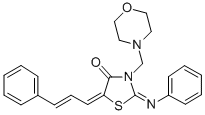 CAS 登录号：104123-95-7， (5Z)-3-(吗啉-4-基甲基)-2-苯基亚胺-5-[(E)-3-苯基丙-2-烯亚基]-1,3-噻唑烷-4-酮