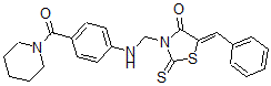 CAS#: 104183-46-2, (5Z)-5-(Phenylmethylidene)-3-[[[4-(Piperidine-1-Carbonyl)Phenyl]Amino]Methyl]-2-Sulfanylidene-1,3-Thiazolidin-4-One