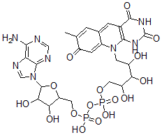 CAS 登录号：104324-33-6， [5-(6-氨基嘌呤-9-基)-3,4-二羟基-四氢呋喃-2-基]甲基[羟基-[2,3,4-三羟基-5-(7-甲基-2,4,8-三氧代-1H-嘧啶并[4,5-b]喹啉-10-基)戊氧基]磷酰]磷酸氢酯