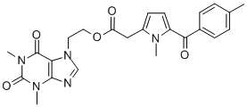 CAS#: 104333-87-1, 1H-Pyrrole-2-Aceticacid 1-Methyl-5-(4-Methylbenzoyl)-,2-(1,2,3,6-Tetrahydro-1,3-Dimethyl-2,6-Dioxo-7H-Purin-7-Yl)Ethyl Ester