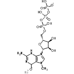 CAS#: 104809-18-9, Sodium 2-amino-9-{5-O-[hydroxy({hydroxy[(hydroxyphosphinato)oxy]phosphoryl}oxy)phosphoryl]-beta-D-ribofuranosyl}-7-methyl-6,7-dihydro-3H-purin-9-ium-6-olate