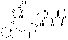CAS#: 105284-38-6, N-(4-(2-Fluorobenzoyl)-1,3-Dimethyl-1H-Pyrazol-5-Yl)-2-((3-(2-Methyl-Piperidin-1-Yl)Propyl)Amino)-Acetamide (Z)-2-Butenedioate (1:1)
