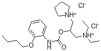 CAS 登录号：105404-38-4， [2-[(2-丁氧基苯基)氨基甲酰氧基]-3-吡咯烷-1-鎓-1-基丙基]-二乙基铵二氯化物