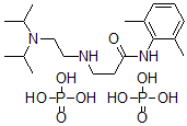 CAS#: 105668-70-0, N-(2,6-Dimethylphenyl)-3-[2-(Di(Propan-2-Yl)Amino)Ethylamino]Propanamide phosphate
