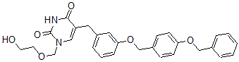 CAS 登录号：105847-66-3， 1-(2-羟基乙氧基甲基)-5-[[3-[[4-(苯基甲氧基)苯基]甲氧基]苯基]甲基]嘧啶-2,4-二酮