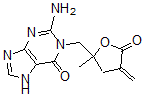 CAS#: 105970-04-5, 2-Amino-1-[(2-Methyl-4-Methylidene-5-Oxooxolan-2-Yl)Methyl]-7H-Purin-6-One