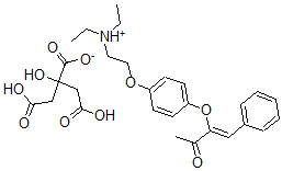 CAS#: 106063-70-1, (Z)-3-(4-(2-(Diethylamino)ethoxy)phenoxy)-4-phenyl-3-buten-2-one citrate