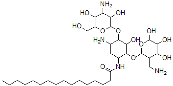 CAS#: 106190-43-6, N-[5-Amino-4-[4-Amino-3,5-Dihydroxy-6-(Hydroxymethyl)Oxan-2-Yl]Oxy-2-[3-(Aminomethyl)-4,5,6-Trihydroxyoxan-2-Yl]Oxy-3-Hydroxycyclohexyl]Hexadecanamide