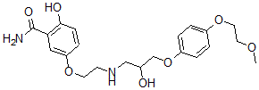 CAS 登录号：106716-46-5， 2-羟基-5-[2-[[2-羟基-3-[4-(2-甲氧基乙氧基)苯氧基]丙基]氨基]乙氧基]苯甲酰胺