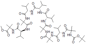 CAS#: 106777-22-4, tert-Butyloxycarbonyl-aminoisobutyryl-valyl-aminoisobutyryl-aminoisobutyryl-valyl-valyl-valyl-aminoisobutyryl-valyl-aminoisobutyryl methyl ester