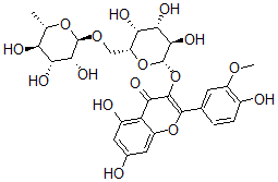 CAS#: 107740-46-5, 5,7-Dihydroxy-2-(4-Hydroxy-3-Methoxyphenyl)-3-[(2S,3R,4S,5R,6R)-3,4,5-Trihydroxy-6-[[(2R,3R,4R,5R,6S)-3,4,5-Trihydroxy-6-Methyloxan-2-Yl]Oxymethyl]Oxan-2-Yl]Oxychromen-4-One