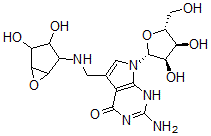 CAS#: 107865-20-3, 2-Amino-7-[(2R,3R,4S,5R)-3,4-Dihydroxy-5-(Hydroxymethyl)Oxolan-2-Yl]-5-[[(3,4-Dihydroxy-6-Oxabicyclo[3.1.0]Hexan-2-Yl)Amino]Methyl]-1H-Pyrrolo[3,2-e]Pyrimidin-4-One