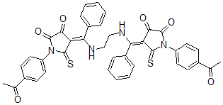 CAS 登录号：107887-99-0， 4,4'-(1,2-乙烷二基二(亚氨基(苯基甲基次基)))二(1-(4-乙酰基苯基)-5-硫代-2,3-吡咯烷二酮