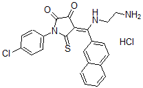 CAS 登录号：107888-04-0， (4E)-4-[(2-氨基乙基氨基)-萘-2-基亚甲基]-1-(4-氯苯基)-5-硫代吡咯烷-2,3-二酮盐酸盐