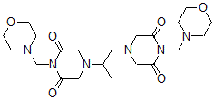 CAS 登录号：108093-90-9， 1-(吗啉-4-基甲基)-4-[1-[4-(吗啉-4-基甲基)-3,5-二氧代哌嗪-1-基]丙-2-基]哌嗪-2,6-二酮