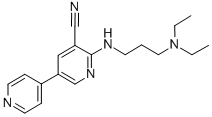 CAS#: 108610-89-5, 2-(3-Diethylaminopropylamino)-5-Pyridin-4-Ylpyridine-3-Carbonitrile