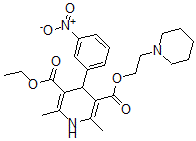 CAS 登录号：108852-42-2， O5-乙基O3-(2-哌啶-1-基乙基)2,6-二甲基-4-(3-硝基苯基)-1,4-二氢吡啶-3,5-二羧酸酯