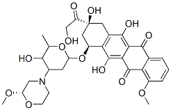CAS 登录号：108943-08-4， (7S,9S)-6,9,11-三羟基-9-(2-羟基乙酰基)-7-[5-羟基-4-[(2S)-2-甲氧基吗啉-4-基]-6-甲基四氢吡喃-2-基]氧基-4-甲氧基-8,10-二氢-7H-并四苯-5,12-二酮
