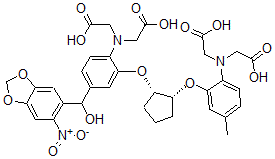 CAS#: 109267-14-3, 2-[[2-[(1S,2R)-2-[2-(Bis(Carboxymethyl)Amino)-5-Methylphenoxy]Cyclopentyl]Oxy-4-[Hydroxy-(6-Nitro-1,3-Benzodioxol-5-Yl)Methyl]Phenyl]-(Carboxymethyl)Amino]Acetic Acid