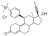 CAS#: 109345-60-0, [4-[(11R,13S,17R)-17-Hydroxy-13-Methyl-3-Oxo-17-Prop-1-Ynyl-1,2,6,7,8,11,12,14,15,16-Decahydrocyclopenta[a]Phenanthren-11-Yl]Phenyl]-Trimethylazanium Chloride