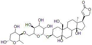 CAS#: 11006-14-7, (3beta,5beta)-3-[(2,6-Dideoxy-4-O-beta-D\-Glucopyranosyl-beta-D-Ribo-Hexopyranosyl)Oxy]-5,14,19-Trihydroxycard-20(22)-Enolide