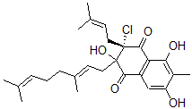 CAS#: 110200-34-5, (3R)-3-Chloro-2-[(2E)-3,7-Dimethylocta-2,6-Dienyl]-2,5,7-Trihydroxy-6-Methyl-3-(3-Methylbut-2-Enyl)Naphthalene-1,4-Dione