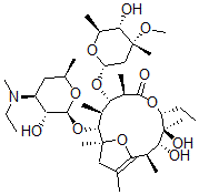 CAS#: 110205-60-2, (1S,2R,3S,4S,5R,8R,9S,10R,11R)-8-Ethyl-2-[(2S,3R,4S,6R)-4-(Ethyl-Methylamino)-3-Hydroxy-6-Methyloxan-2-Yl]Oxy-9,10-Dihydroxy-4-[(2R,4R,5S,6S)-5-Hydroxy-4-Methoxy-4,6-Dimethyloxan-2-Yl]Oxy-1,3,5,9,11,13-Hexamethyl-7,15-Dioxabicyclo[10.2.1]Pentadec-12-En-6-One