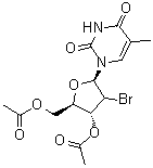 CAS 登录号：110483-43-7， (2Xi)-3',5'-二-O-乙酰基-2'-溴-2'-脱氧-3,4-二氢胸苷
