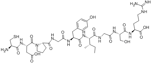 CAS 登录号：110590-60-8， L-半胱氨酰-L-alpha-天冬氨酰-L-脯氨酰甘氨酰-L-酪氨酰-L-异亮氨酰甘氨酰-L-丝氨酰-L-精氨酸