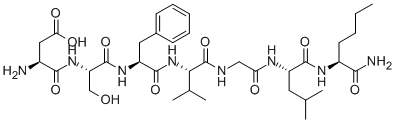 CAS 登录号：110863-33-7， (3S)-3-氨基-4-[[(2S)-1-[[(2S)-1-[[(2S)-1-[[2-[[(2S)-1-[[(2S)-1-氨基-1-氧代己烷-2-基]氨基]-4-甲基-1-氧代戊烷-2-基]氨基]-2-氧代乙基]氨基]-3-甲基-1-氧代丁烷-2-基]氨基]-1-氧代-3-苯基丙烷-2-基]氨基]-3-羟基-1-氧代丙烷-2-基]氨基]-4-氧代丁酸