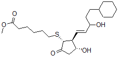 CAS 登录号：111037-12-8， 6-[(1R,2S,3R)-2-[(E)-5-环己基-3-羟基戊-1-烯基]-3-羟基-5-氧代环戊基]硫基己酸甲酯