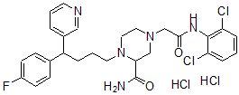 CAS#: 112415-83-5, 4-[2-[(2,6-Dichlorophenyl)Amino]-2-Oxoethyl]-1-[4-(4-Fluorophenyl)-4-Pyridin-3-Ylbutyl]Piperazine-2-Carboxamide Dihydrochloride