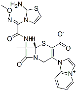 CAS 登录号:112601-22-6, 7-(2-(2-氨基噻唑基)-2-甲氧基亚胺乙酰氨基)-3-(咪唑并(1,2-a)吡啶鎓-1-基)甲基-3-头孢烯-4-羧酸酯