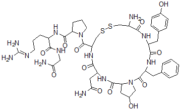 CAS#: 112935-96-3, 1-[9-Amino-17-(2-Amino-2-Oxoethyl)-22-Hydroxy-6-[(4-Hydroxyphenyl)Methyl]-2,5,8,16,19-Pentaoxo-3-(Phenylmethyl)11,12-Dithia-1,4,7,15,18-Pentazabicyclo[18.3.0]Tricosane-14-Carbonyl]-N-[1-[(2-Amino-2-Oxoethyl)Amino]-5-(Diaminomethylideneamino)-1-Oxopentan-2-Yl]Pyrrolidine-2-Carboxamide